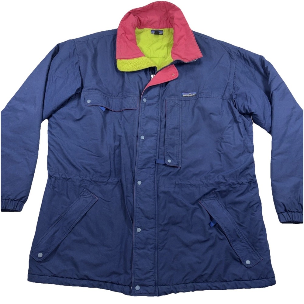 Vintage Patagonia Coat Mens XL Blue Nylon Insulated Parka Ski Winter 90s NO HOOD